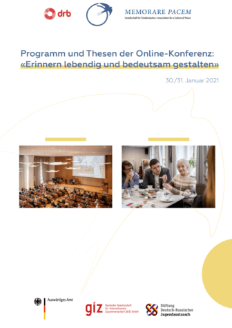 Faltblatt zur Online-Konferenz „Erinnern lebendig und bedeutsam gestalten“
